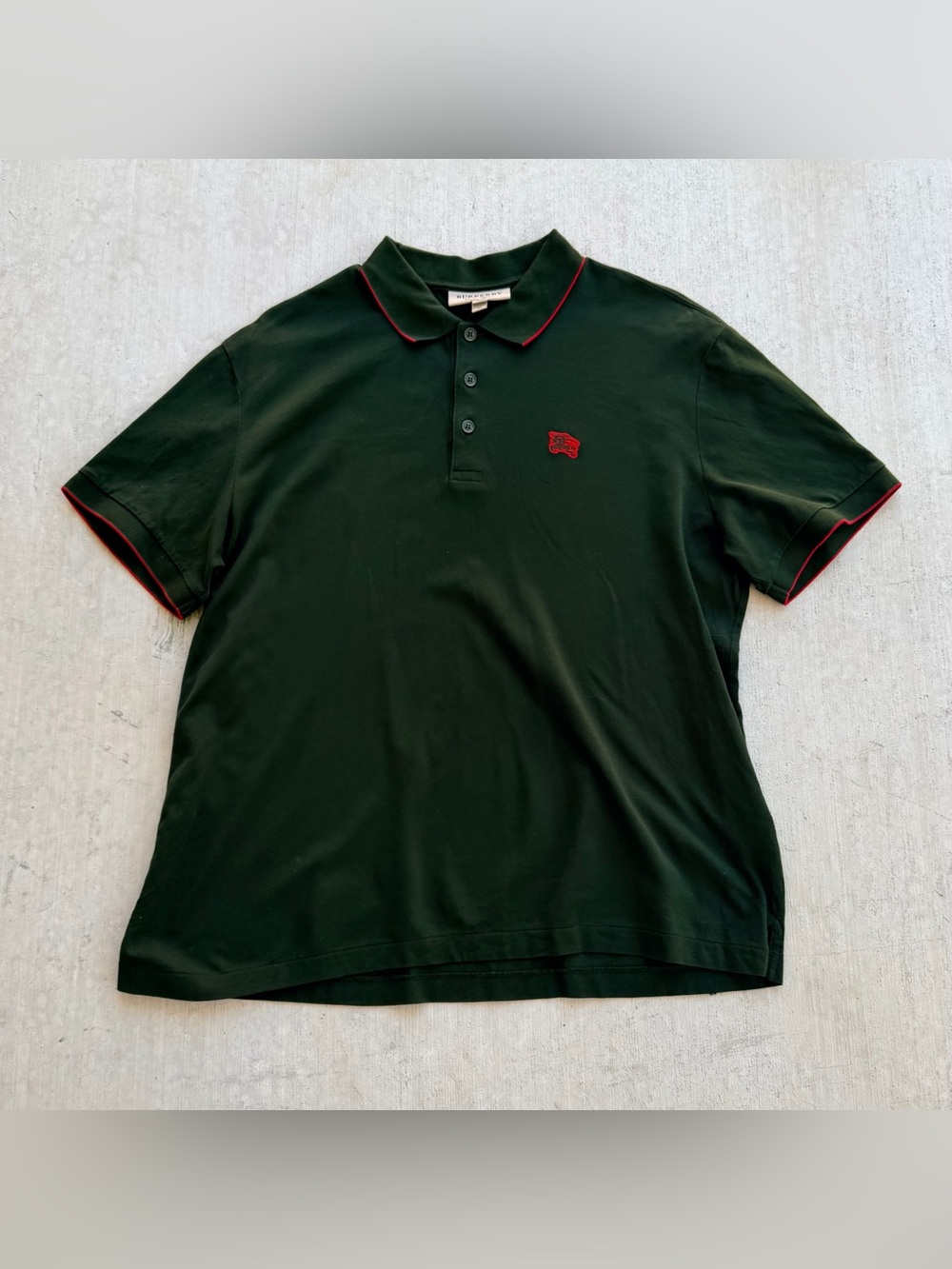 Burberry Polo Shirt Men Size XL Slim Fit Green